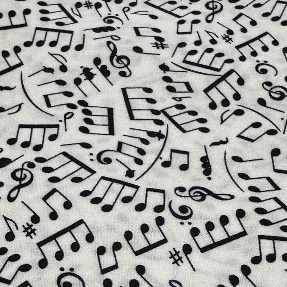 Alexander Henry Making Music Fabric Black White Musical Notes Cotton 35x42